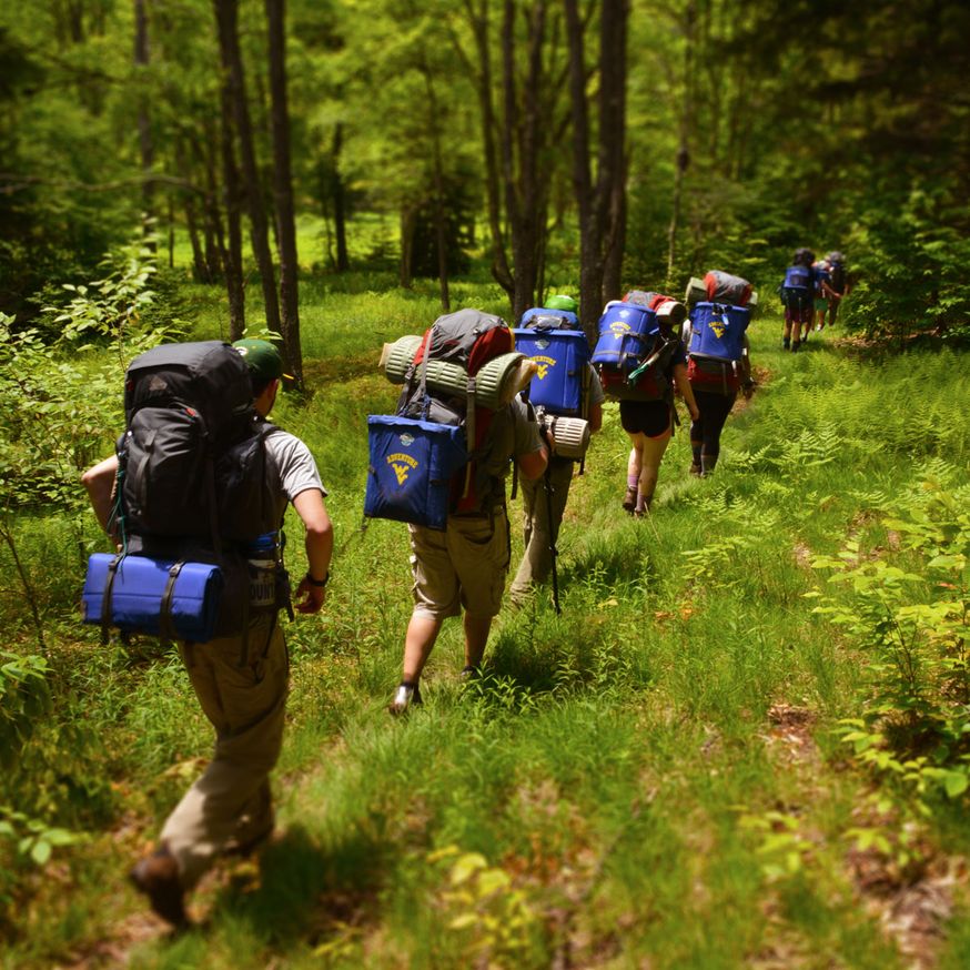 WVU students on a backpacking trip