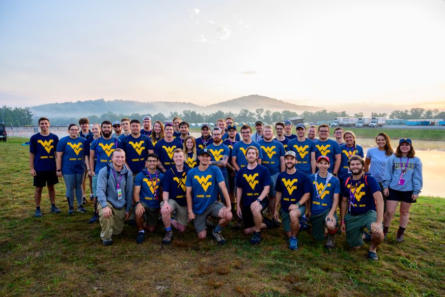 group photo of WVU students the at 2019 World Scout Jamboree